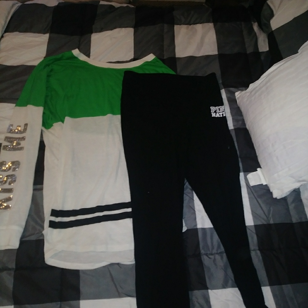 Victoria secret leggings and long sleeve top